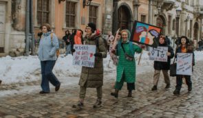 Activists held a rally on the issue of violence against women in Lviv