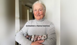 Організація UAnimals допомагає 84-річній переселенці з Миколаєва продавати мишенят ручної роботи