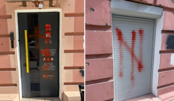 У Києві пошкодили приміщення ПрайдХабу, обмалювавши двері та вікна фарбою