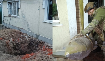 На Чернігівщині російська ракета впала на подвір’я та не вибухнула