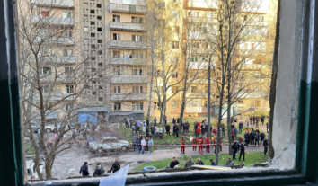 Russian military strikes across Ukraine on April 14 killed seven adults and one child