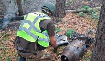 Після масованого російського обстрілу у лісопарку в Києві знайшли уламки дрона